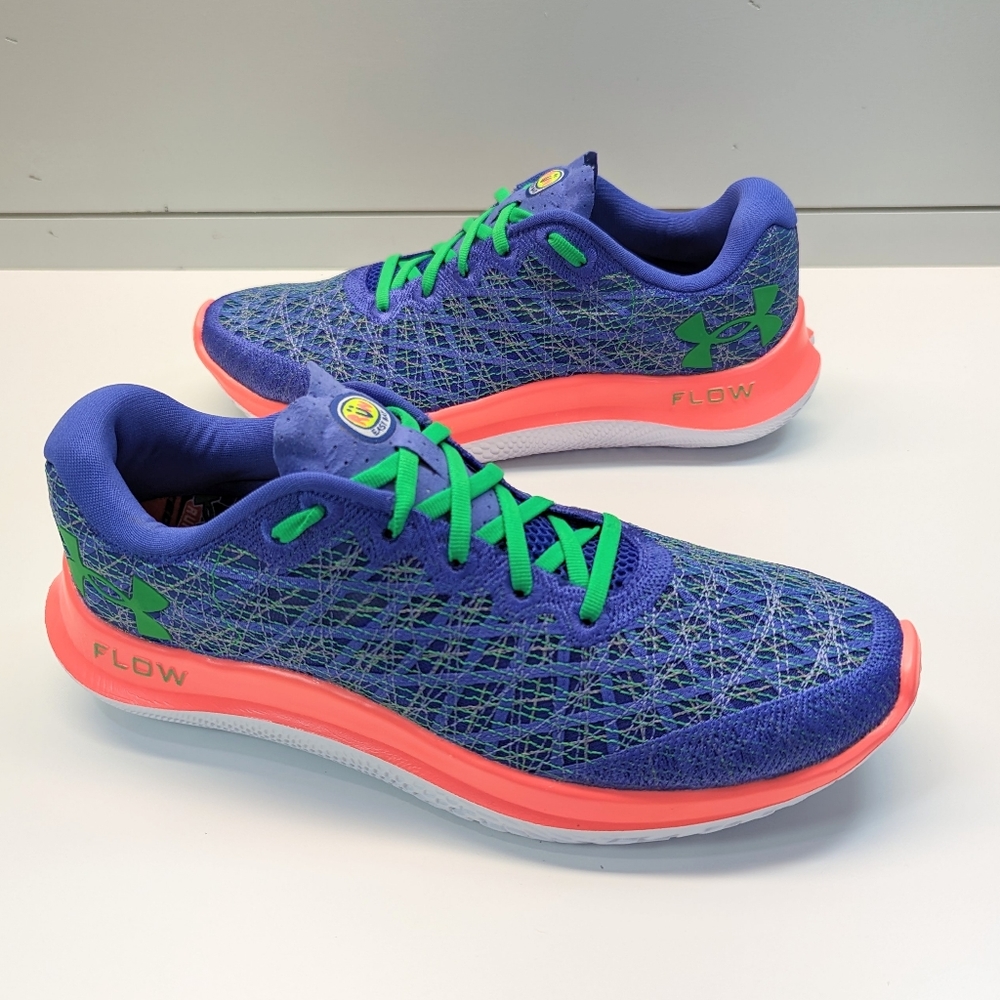 Under Armour Flow Velociti Wind 2 Brilliant Violet Blitz Red Running Sneakers 10